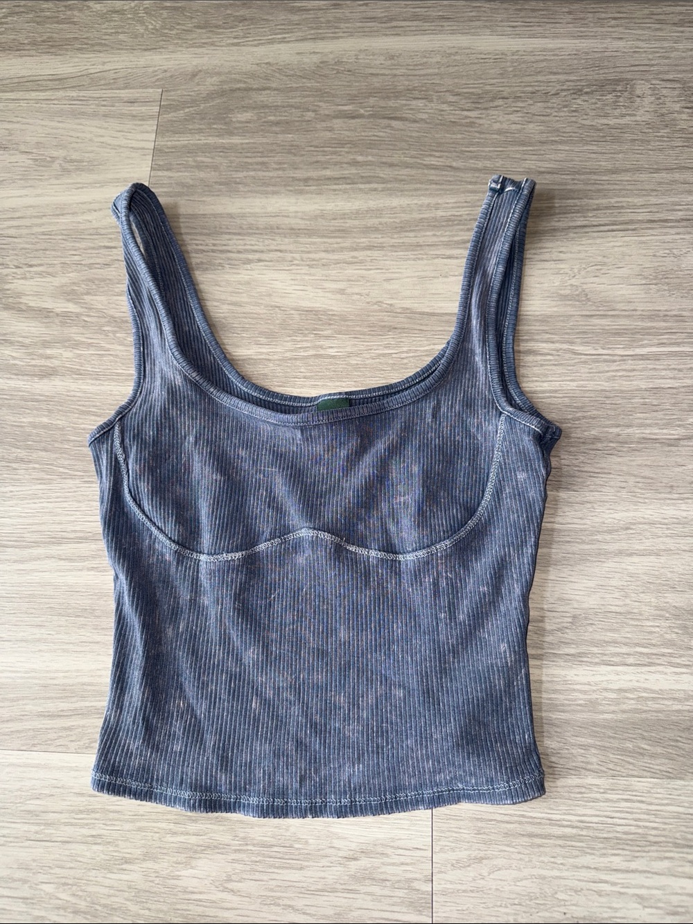 wild fable Faded Blue Ribbed Scoop Tank